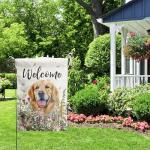 Floral Golden Retriever Garden Flag for Dogs