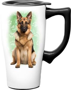 German Shepherd Ceramic Travel Coffee Mug - Spill Proof
