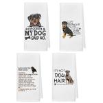 Cute Rottweiler Kitchen Towel Set of 4
