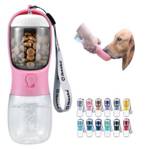 Portable Dog Water Bottle with Food Compartment