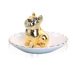 Gold Bulldog Jewelry Tray for Dog Lovers