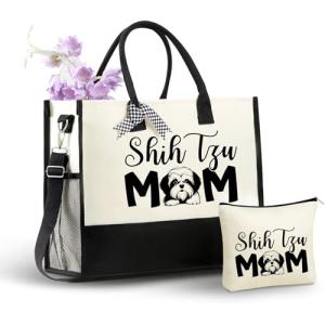 Shih Tzu Dog Mom Canvas Tote Bag