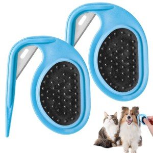 2-Pack Pet Grooming Brushes with Non-Slip Grip