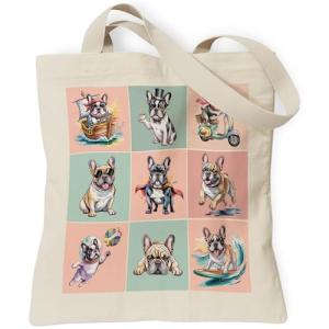 French Bulldog Lover Tote Bag with Pocket