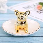 Gold Bulldog Jewelry Tray for Dog Lovers
