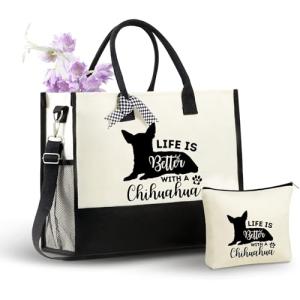 Chihuahua Dog Mom Canvas Tote Bag