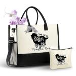 Bernese Mountain Dog Canvas Tote Bag with Zipper