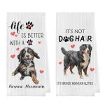 Funny Bernese Mountain Dog Kitchen Towels Set