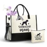 Schnauzer Tote Bag with Zipper and Strap