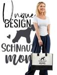 Schnauzer Tote Bag with Zipper and Strap