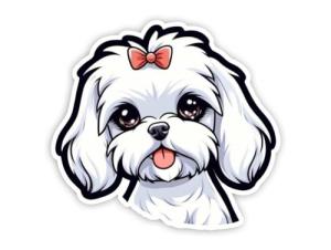 Maltese Puppy Dog Sticker for Dog Lovers
