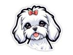Maltese Puppy Dog Sticker for Dog Lovers