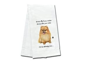 Pomeranian Dog Kitchen Towel - Off-White