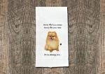 Pomeranian Dog Kitchen Towel - Off-White