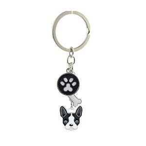Boston Terrier Dog Keychain Bag Charm