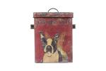 Vintage Tin Dog Treat Canister - Boston Terrier Design