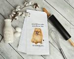 Pomeranian Dog Kitchen Towel - Off-White
