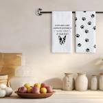 Funny Boston Terrier Paw Kitchen Towels Set of 2
