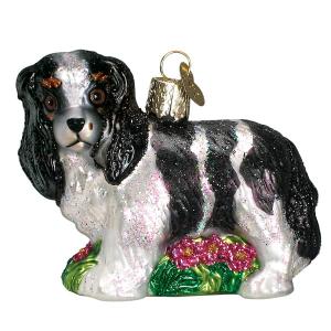 King Charles Spaniel Glass Ornament for Holiday Decor