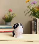 Hand-Carved Wooden Border Collie Figurine 1.4