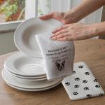 Funny Boston Terrier Paw Kitchen Towels Set of 2