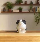 Hand-Carved Wooden Border Collie Figurine 1.4