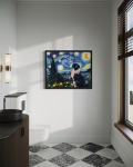Border Collie Starry Night Art Print