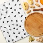 Funny Boston Terrier Paw Kitchen Towels Set of 2
