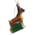 Boxer Dog Glass Blown Christmas Ornament
