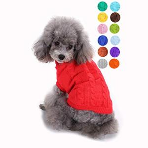 Cozy Red Dog Sweater with Turtleneck, X-Small