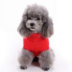 Cozy Red Dog Sweater with Turtleneck, X-Small