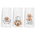 Cute Poodle Hand Towel Set for Dog Lovers