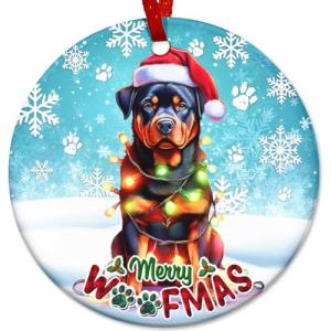 Adorable Rottweiler Christmas Ornament for Dog Lovers
