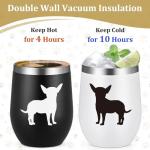 Chihuahua Silhouette Wine Tumblers for Dog Lovers