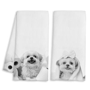 Cute Shih Tzu Hand Towels Set of 2