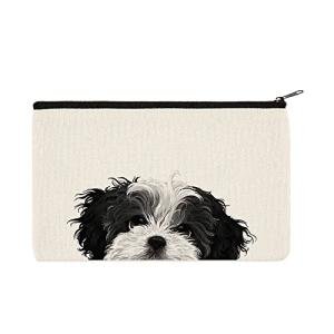Shih Tzu Dog Canvas Makeup Bag and Organizer
