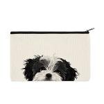 Shih Tzu Dog Canvas Makeup Bag and Organizer