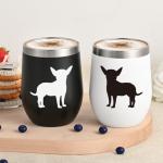 Chihuahua Silhouette Wine Tumblers for Dog Lovers