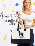 Rottweiler Canvas Tote Bag with Zipper Closure