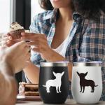 Chihuahua Silhouette Wine Tumblers for Dog Lovers