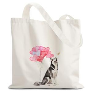 Husky Dog Lover Canvas Tote Bag