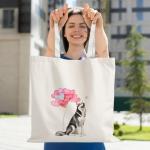 Husky Dog Lover Canvas Tote Bag
