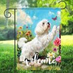 BlissYard Spring Maltese Dog Garden Flag