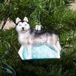 Siberian Husky Glass Ornament for Dog Lovers