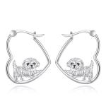 Cute Maltese Heart Hoop Earrings for Dog Lovers