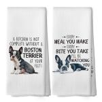 Funny Boston Terrier Kitchen Towels for Dog Lovers