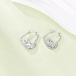 Cute Maltese Heart Hoop Earrings for Dog Lovers