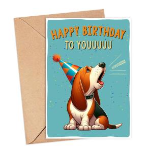 Funny Basset Hound Birthday Card for Dog Lovers