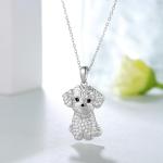 Sterling Silver Maltese Dog Necklace for Women