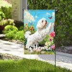 BlissYard Spring Maltese Dog Garden Flag